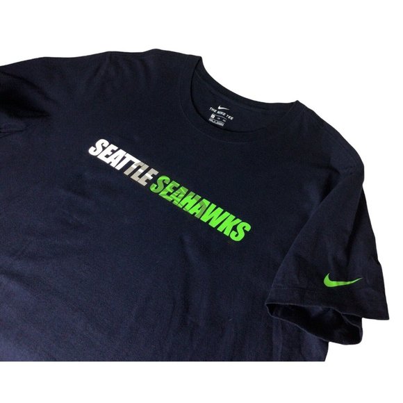 Men's The Nike Tee NFL Seattle Seahawks Shirt Sz XXL Blue Cotton Short Sleeves - Picture 3 of 6
